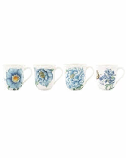 Lenox Butterfly Meadow Blue 4Pc Mug Set Home Drinkware