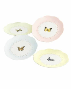 Lenox Butterfly Meadow 4Pc Dessert Plate Set Home Dinnerware