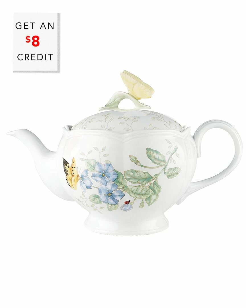 Lenox Butterfly Meadow Tea Pot With $8 Credit Home Serveware 3 Lenox Butterfly Meadow Tea Pot With $8 Credit Home Serveware
