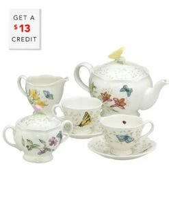 Lenox Butterfly Meadow 9pc Tea Set With $13 Credit Home Dinnerware