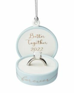 Lenox 2022 Together Forever Ring Box Ornament Home Seasonal