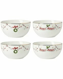Lenox Merry Grinchmas Set Of 4 Assorted All-Purpose Bowls Home Dinnerware