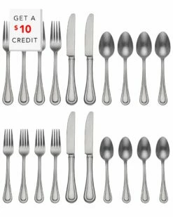 Lenox Textured Neutrals 20pc Flatware Set With $10 Credit Home Flatware & Cutlery