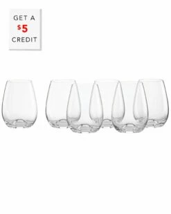 Lenox Tuscany Stemless Set Of 6 Wine Glasses With $5 Credit Home Drinkware