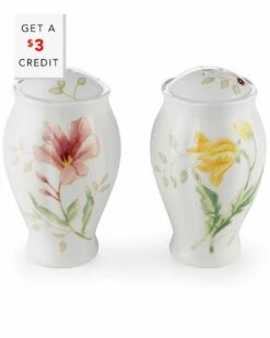 Lenox Butterfly Meadow Salt & Pepper Shaker Set With $3 Credit Home Serveware