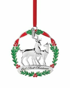 Lenox 2022 Our 1st Christmas Metal Deer Ornament Home Seasonal