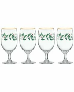 Lenox Holiday 4pc Iced Beverage Glass Set Home Drinkware