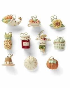 Lenox Autumn Favorites 10pc Ornament Set Home Seasonal