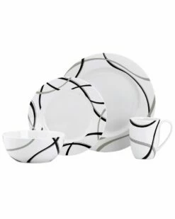 Lenox Vibe Black & Grey 4PC Dinnerware Set Home