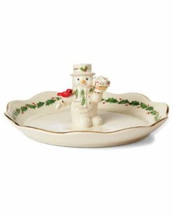 Lenox Snowman Treat Dish Home Serveware