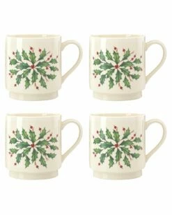 Lenox Hosting The Holidays 4pc Stackable Mug Set Home Drinkware