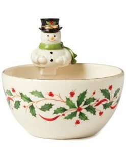 Lenox Holiday Snowman Bowl Home Serveware