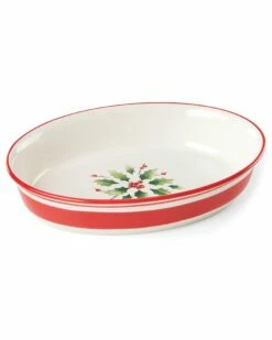 Lenox Holiday Handpaint Oval Dish Home Serveware