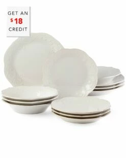 Lenox French Perle 12Pc Plate & Bowl Dinnerware Set With $18 Credit Home