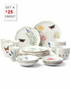 Lenox Butterfly Meadow 28Pc Dinnerware Set With $25 Credit Home