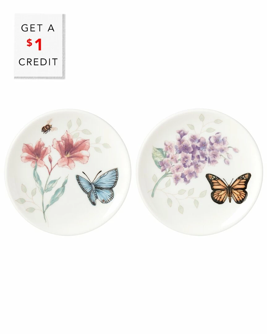 Lenox Butterfly Meadow 2Pc Coaster Set With $1 Credit Home Serveware 3 Lenox Butterfly Meadow 2Pc Coaster Set With $1 Credit Home Serveware