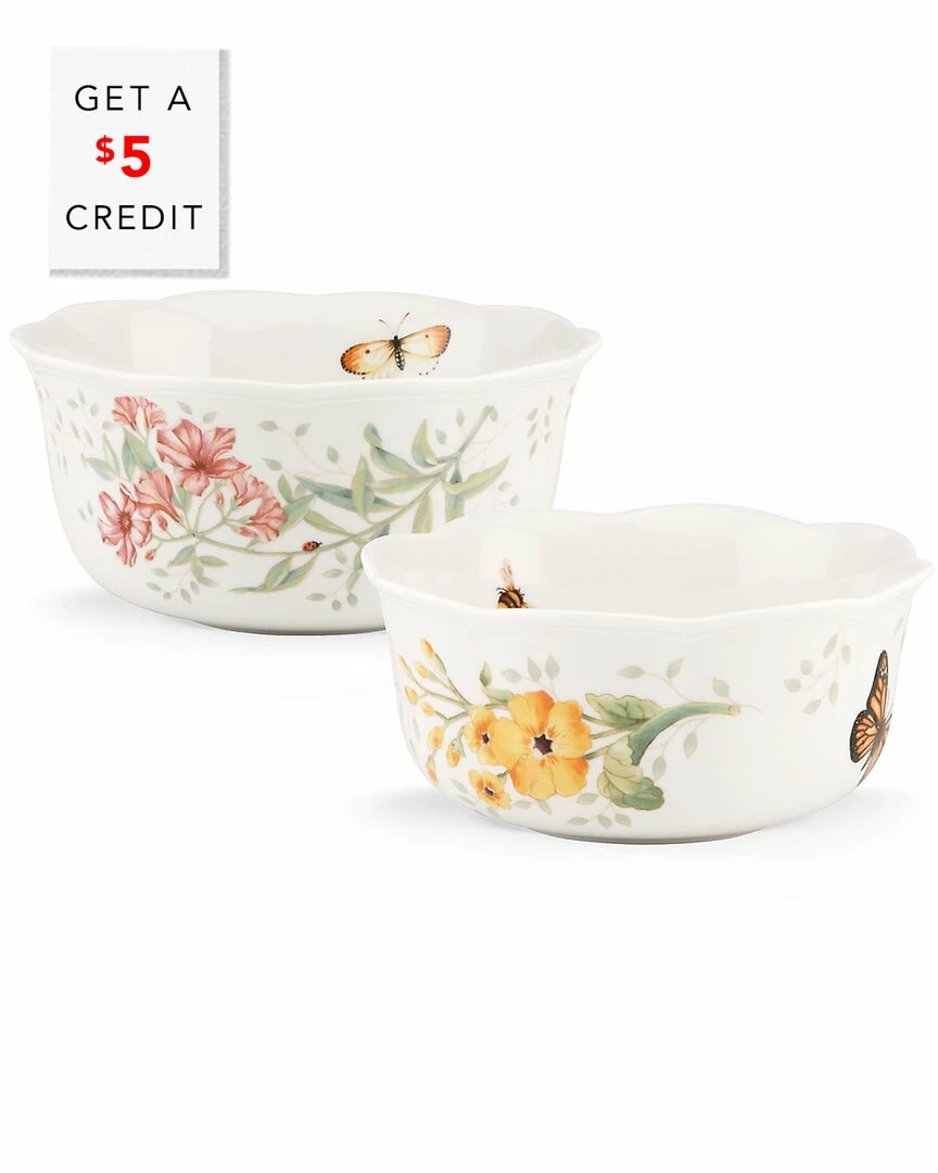 Lenox Butterfly Meadow 2Pc Nesting Bowl Set With $5 Credit Home Dinnerware 3 Lenox Butterfly Meadow 2Pc Nesting Bowl Set With $5 Credit Home Dinnerware