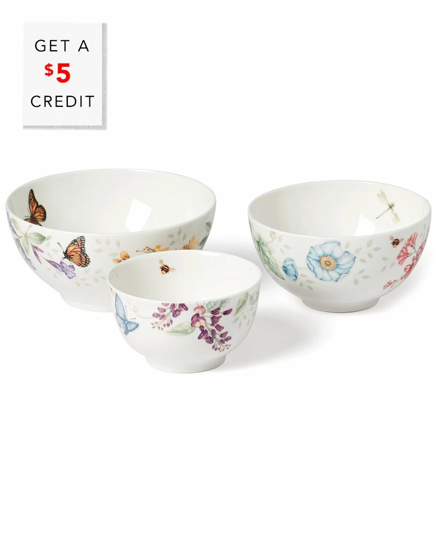 Lenox Butterfly Meadow 3Pc Bowl Set With $5 Credit Home Dinnerware 3 Lenox Butterfly Meadow 3Pc Bowl Set With $5 Credit Home Dinnerware