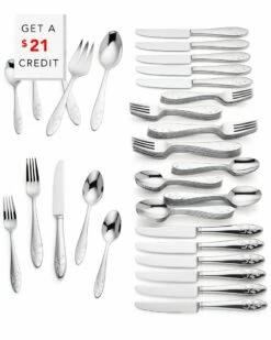 Lenox Butterfly Meadow 65Pc Flatware Set With $21 Credit Home Flatware & Cutlery