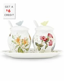 Lenox Butterfly Meadow 7Pc Condiment Set With $6 Credit Home Serveware