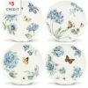 Lenox Butterfly Meadow Blue 4Pc Dessert Plate Set With $5 Credit Home Dinnerware -Lenox Sales 3050244584 RLLZ 1