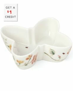 Lenox Butterfly Meadow Butterfly Shaped Bowl With $1 Credit Home Dinnerware