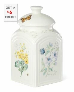 Lenox Butterfly Meadow Cookie Jar With $6 Credit Home Kitchen & Pantry Storage