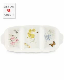 Lenox Butterfly Meadow Divided Serving Dish With $8 Credit Home Serveware