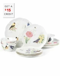 Lenox Butterfly Meadow Flutter 12Pc Dinnerware Set With $15 Credit Home