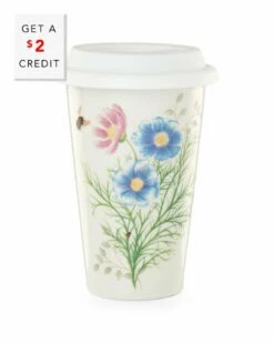 Lenox Butterfly Meadow Flutter Thermal Travel Mug With $2 Credit Home Drinkware