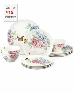 Lenox Butterfly Meadow Hydrangea 12Pc Dinnerware Set With $15 Credit Home