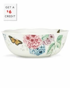 Lenox Butterfly Meadow Hydrangea Large Serving Bowl With $6 Credit Home Serveware