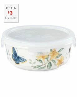 Lenox Butterfly Meadow Large Round Food Storage Container With $3 Credit Home Kitchen & Pantry Storage