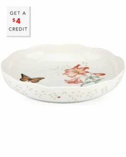 Lenox Butterfly Meadow Low Serving Bowl With $4 Credit Home Serveware