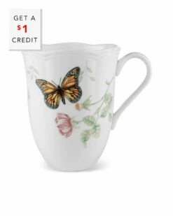 Lenox Butterfly Meadow Monarch Mug With $1 Credit Home Drinkware