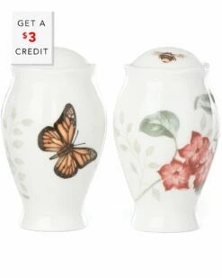 Lenox Butterfly Meadow Salt & Pepper Shakers With $3 Credit Home Serveware