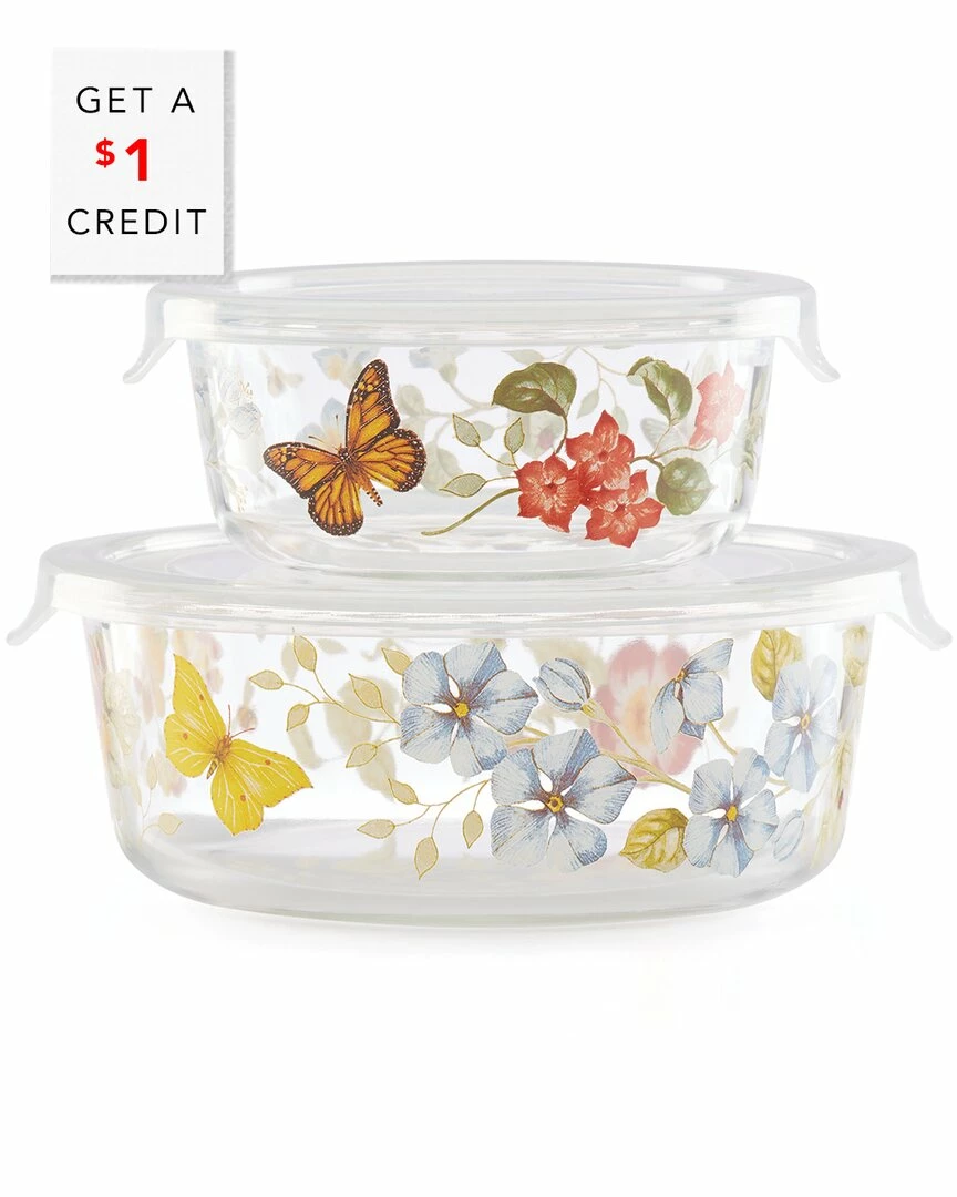 Lenox Butterfly Meadow Small Glass Food Storage Container With $1 Credit Home Kitchen & Pantry Storage 3 Lenox Butterfly Meadow Small Glass Food Storage Container With $1 Credit Home Kitchen & Pantry Storage