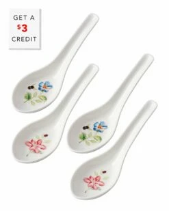 Lenox Butterfly Meadow Soup Spoon Set With $3 Credit Home Serveware