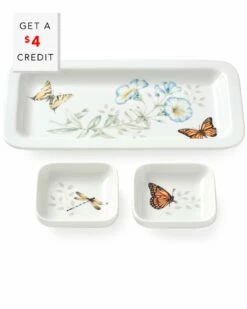 Lenox Butterfly Meadow Sushi Plate & Bowls With $4 Credit Home Dinnerware