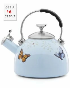 Lenox Butterfly Meadow Tea Kettle With $6 Credit Home Coffee, Espresso & Tea