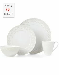 Lenox Chelse Muse Fleur White 4Pc Place Setting With $7 Credit Home Dinnerware