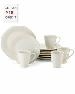 Lenox French Perle 12Pc Plate & Mug Dinnerware Set With $18 Credit Home