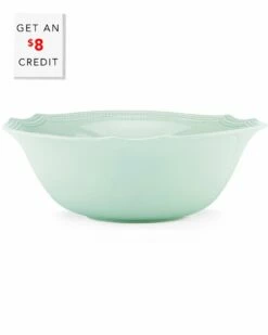 Lenox French Perle Bead Ice Blue Large Serving Bowl With $8 Credit Home Serveware
