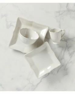 Lenox French Perle Bead White Square 4Pc Place Setting With $8 Credit Home Dinnerware -Lenox Sales 3050244706 RLLZ 2
