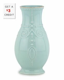 Lenox French Perle Ice Blue Fluted Vase With $3 Credit Home Plants & Vases
