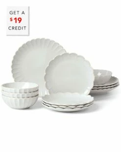 Lenox French Perle Scallop 12Pc Dinnerware Set With $19 Credit Home