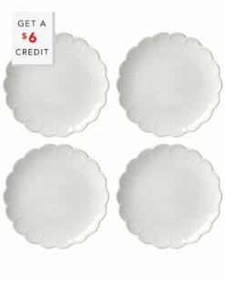 Lenox French Perle Scallop 4Pc Accent Plate Set With $6 Credit Home Dinnerware