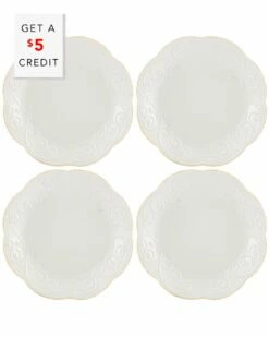 Lenox French Perle White 4Pc Dessert Plate Set With $5 Credit Home Dinnerware