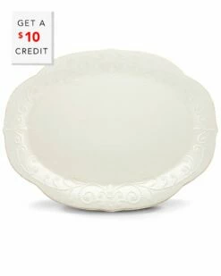 Lenox French Perle White Oval Serving Platter With $10 Credit Home Serveware