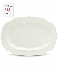 Lenox French Perle White Serving Platter With $13 Credit Home Serveware